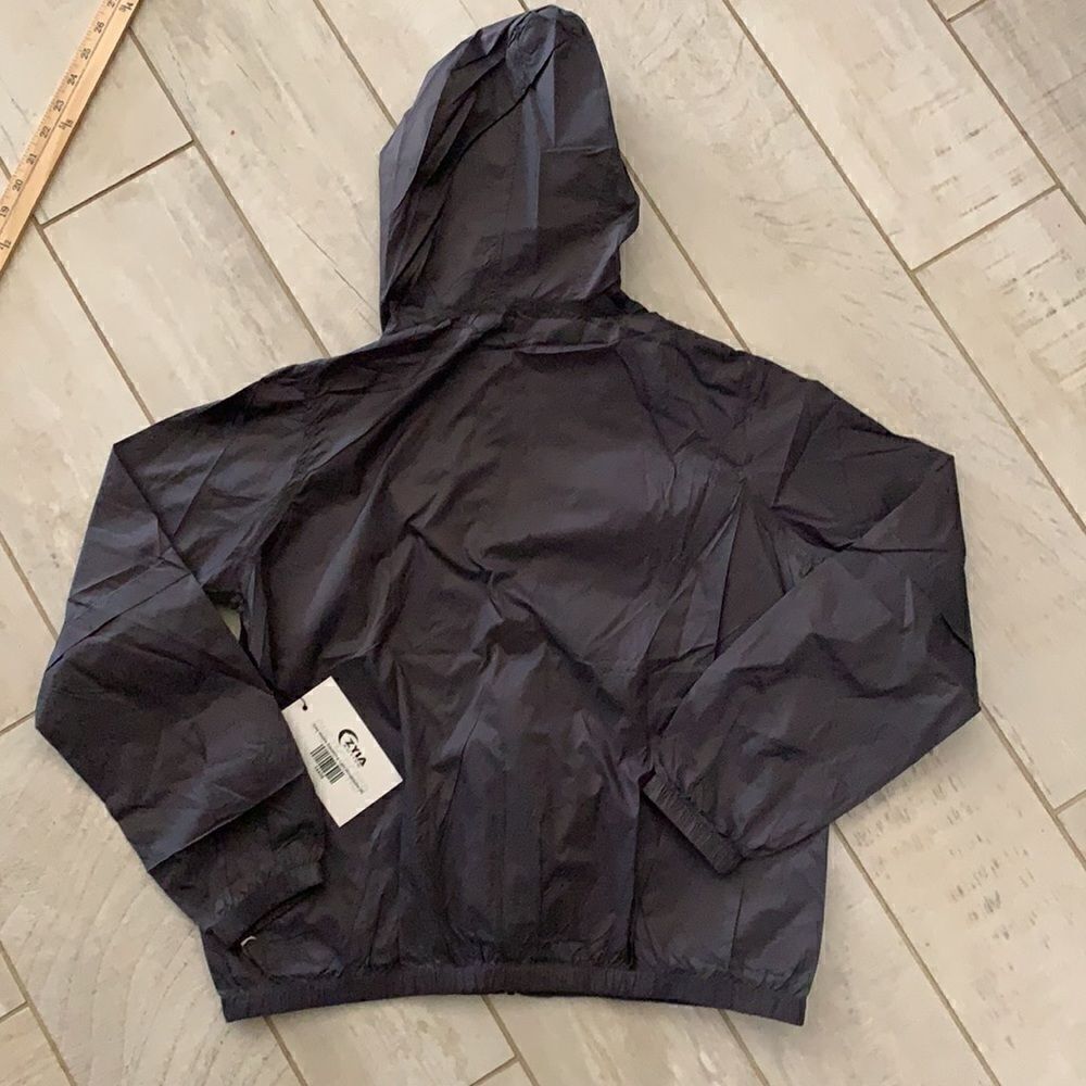 Small Zyia Grey Hoodie Drawstring Windbreaker - Picture 3 of 6